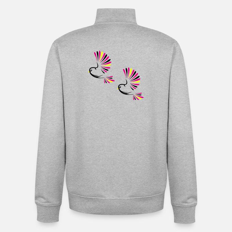 Vogel Bird - Sweat zippé unisexe en coton bio Stanley/Stella - gris chiné