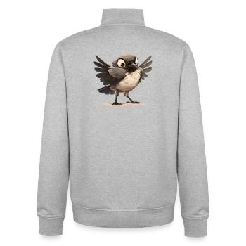 Elstern Elster - Unisex Organic Zip Sweatshirt von Stanley/Stella - Grau meliert - Hinten - AI Model Male 185 light (185cm)