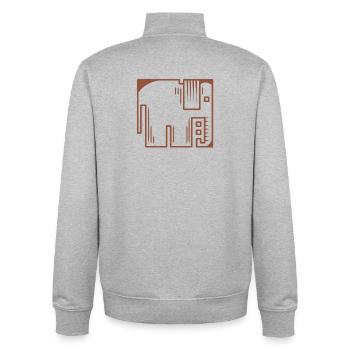 Elefant - Unisex Organic Zip Sweatshirt von Stanley/Stella - Grau meliert - Hinten - AI Model Male 185 light (185cm)