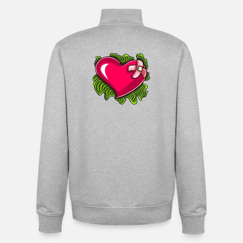 Cœur résilient - Sweat zippé unisexe en coton bio Stanley/Stella - gris chiné
