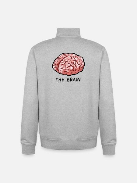 THE BRAIN - Unisex Organic Zip Sweatshirt von Stanley/Stella - Grau meliert