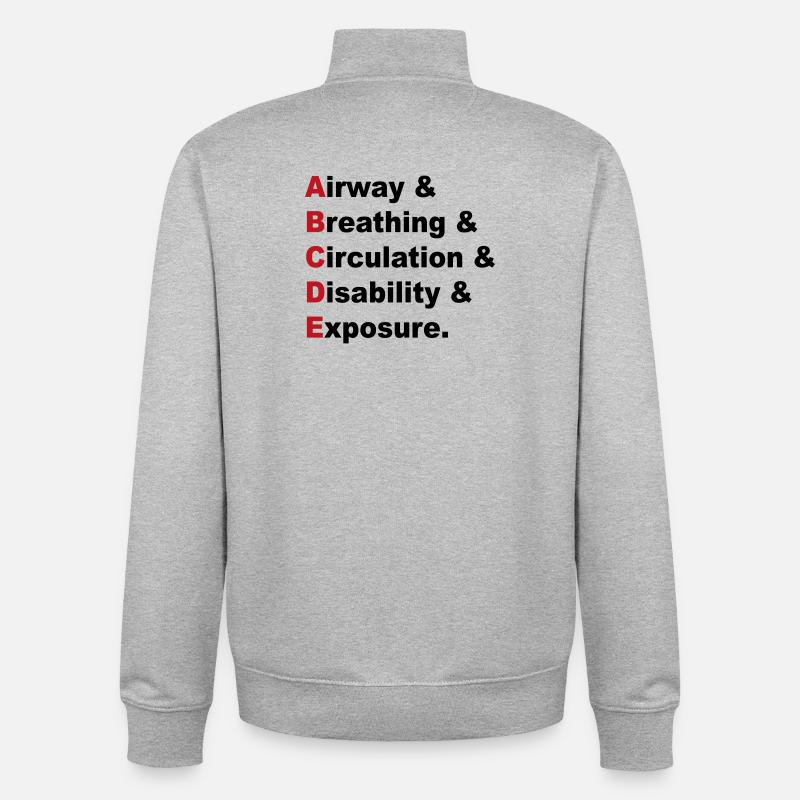 ABCDE Regel - Unisex Organic Zip Sweatshirt von Stanley/Stella - Grau meliert