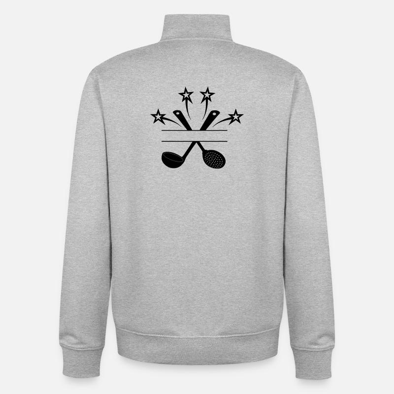 Schaumlöffel und Suppenlöffel 4 Sterne - Unisex Organic Zip Sweatshirt von Stanley/Stella - Grau meliert