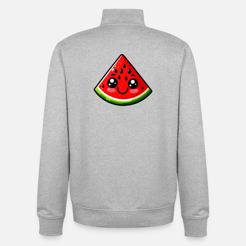 Pastèque Pastèques - Sweat zippé unisexe en coton bio Stanley/Stella - gris chiné