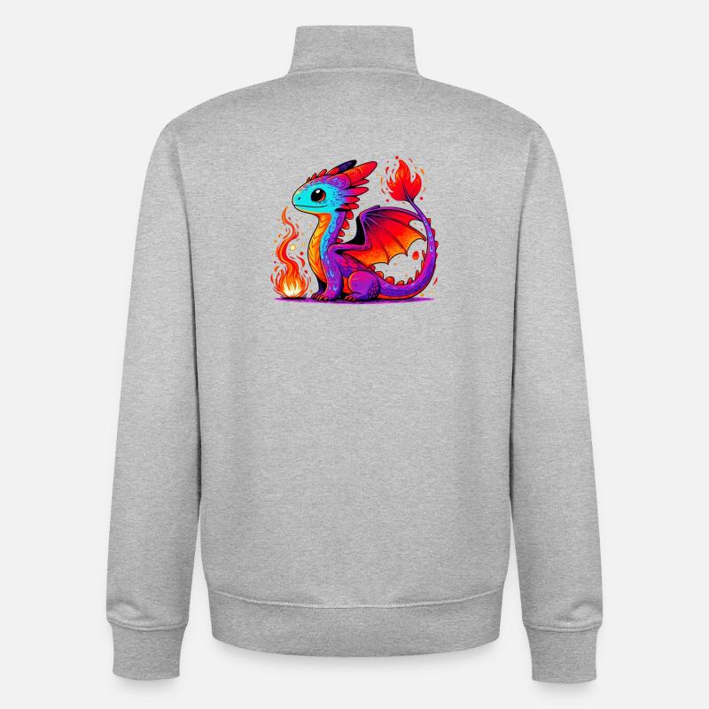 Drache - Unisex Organic Zip Sweatshirt von Stanley/Stella - Grau meliert