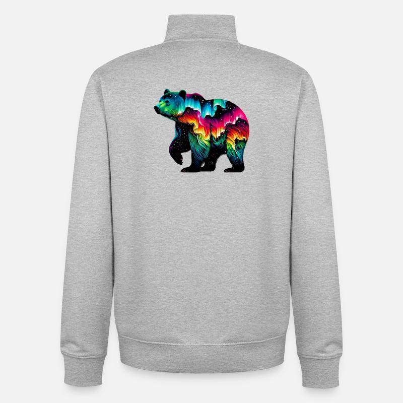 Bär - Unisex Organic Zip Sweatshirt von Stanley/Stella - Grau meliert