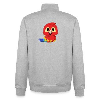Parrot Red Macaw - Unisex Organic Zip Sweatshirt by Stanley/Stella - heather grey - Back - AI Model Male 185 light (185cm)