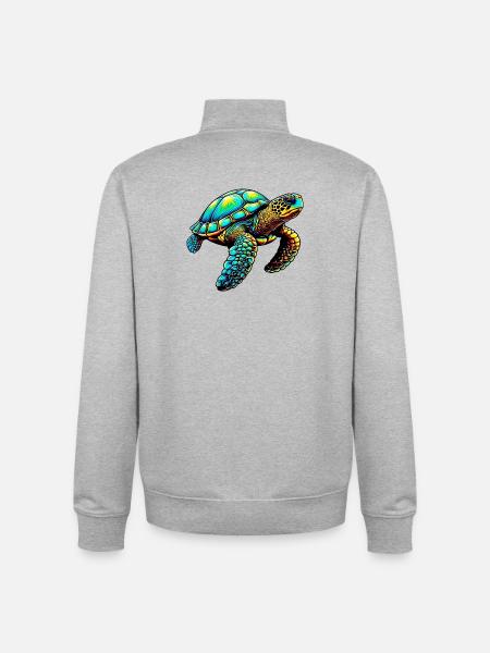 Turtle - Unisex Organic Zip Sweatshirt by Stanley/Stella - heather grey