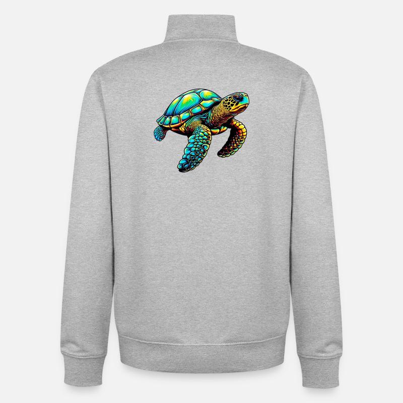 Tortue - Sweat zippé unisexe en coton bio Stanley/Stella - gris chiné