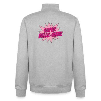 Super Belle-Mère / Fête des Mères - Sweat zippé unisexe en coton bio Stanley/Stella - gris chiné - Dos - AI Model Male 185 light (185cm)