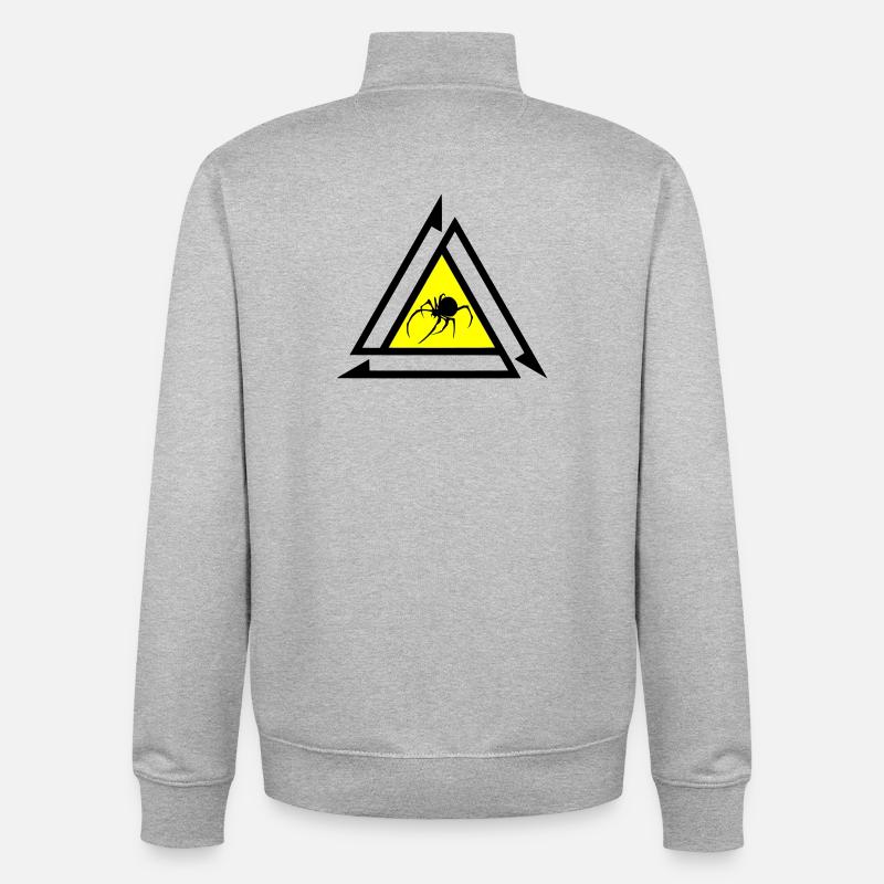 Araignée - Sweat zippé unisexe en coton bio Stanley/Stella - gris chiné