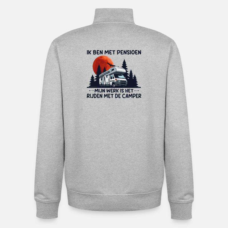 Ich bin ein pensionierter Camper. - Unisex Organic Zip Sweatshirt von Stanley/Stella - Grau meliert