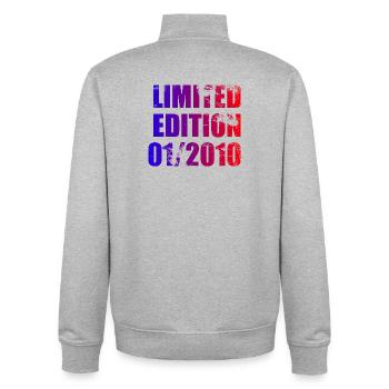 16th Birthday Limited Edition 01/2010 - Unisex Organic Zip Sweatshirt by Stanley/Stella - heather grey - Back - AI Model Male 185 light (185cm)