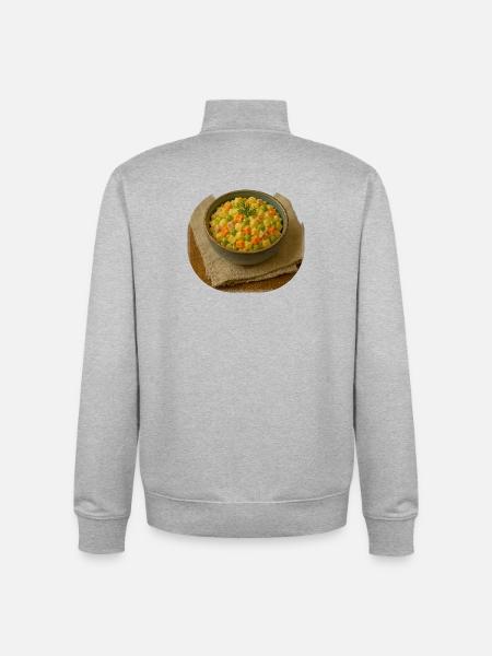 Olivje Salad - Unisex Organic Zip Sweatshirt by Stanley/Stella - heather grey