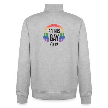 LGBT-Pride-Monat – Klingt schwul, ich bin dabei. - Unisex Organic Zip Sweatshirt von Stanley/Stella - Grau meliert - Hinten - AI Model Male 185 light (185cm)