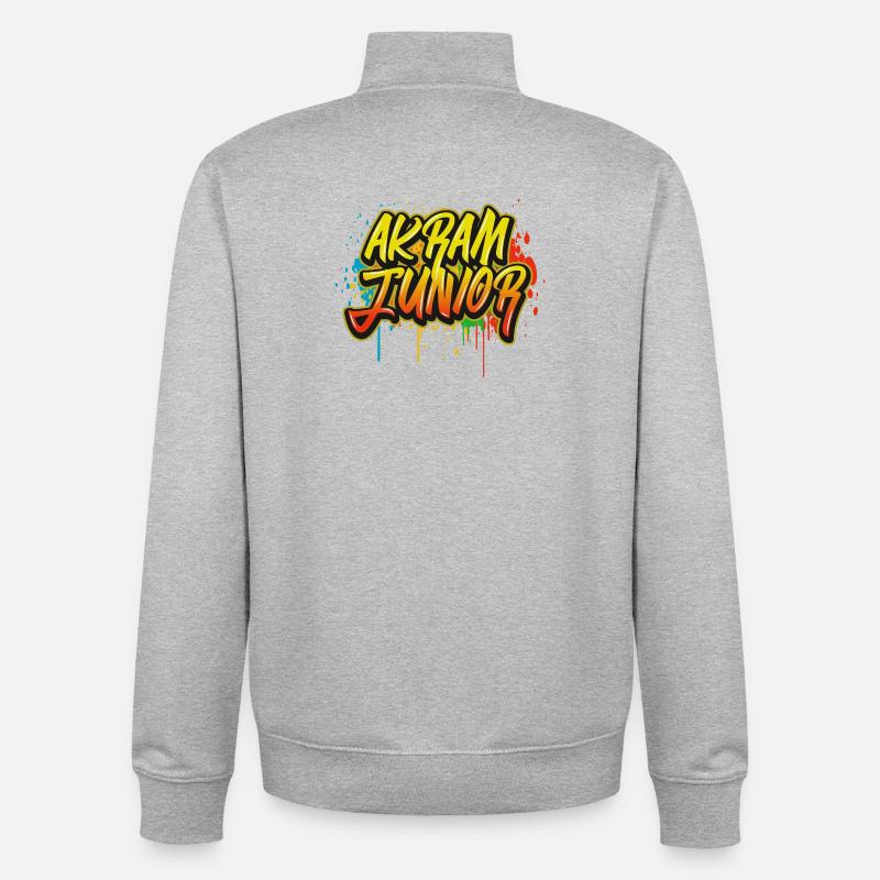 Akram Junior Graffiti - Unisex Organic Zip Sweatshirt by Stanley/Stella - heather grey