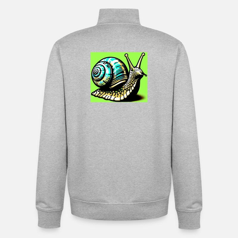 Escargot - Sweat zippé unisexe en coton bio Stanley/Stella - gris chiné