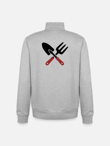 Garden Tool Shovel Icon - Unisex Organic Zip Sweatshirt by Stanley/Stella - heather grey