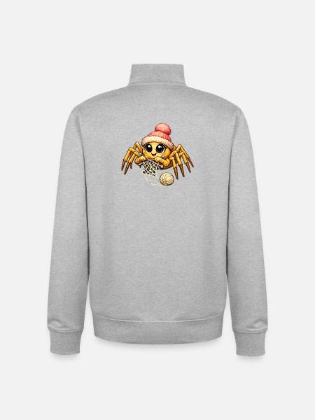 Spinne strickt - Unisex Organic Zip Sweatshirt von Stanley/Stella - Grau meliert