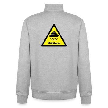 achtung shitstorm / flamewaer [2 color] - Unisex Organic Zip Sweatshirt von Stanley/Stella - Grau meliert - Hinten - AI Model Male 185 light (185cm)