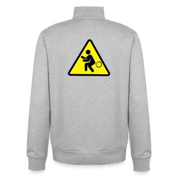 fart - Unisex Organic Zip Sweatshirt by Stanley/Stella - heather grey - Back - AI Model Male 185 light (185cm)