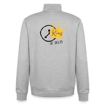 Goldene Krone mit King Schrift - Unisex Organic Zip Sweatshirt von Stanley/Stella - Grau meliert - Hinten - AI Model Male 185 light (185cm)