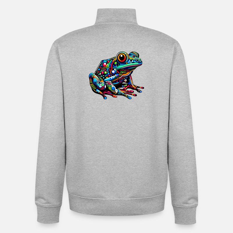 Frosch - Unisex Organic Zip Sweatshirt von Stanley/Stella - Grau meliert