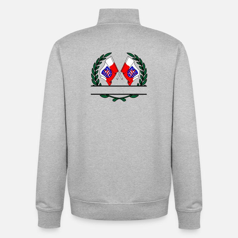 Drapeaux Thuringe couronne de laurier bannière - Sweat zippé unisexe en coton bio Stanley/Stella - gris chiné