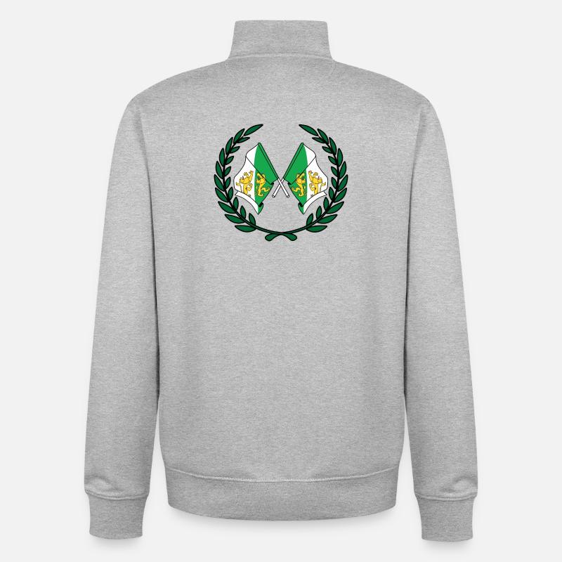 Fahnen Grafschaft Thurgau Schweiz Lorbeerkranz - Unisex Organic Zip Sweatshirt von Stanley/Stella - Grau meliert
