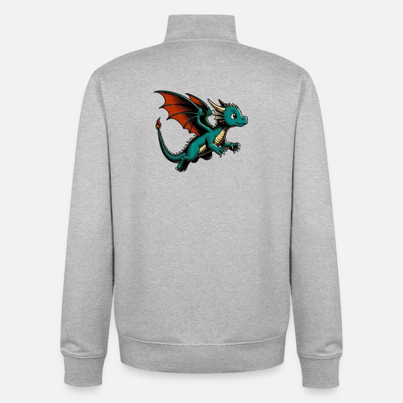 Dragon - Unisex Organic Zip Sweatshirt by Stanley/Stella - heather grey