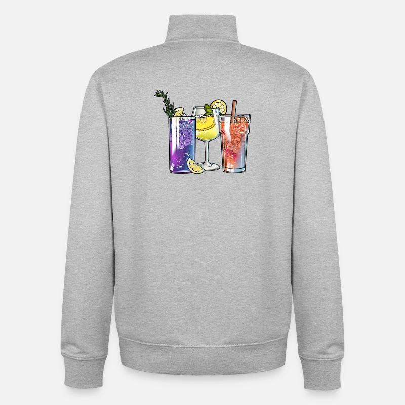 Cocktails - Unisex Organic Zip Sweatshirt von Stanley/Stella - Grau meliert
