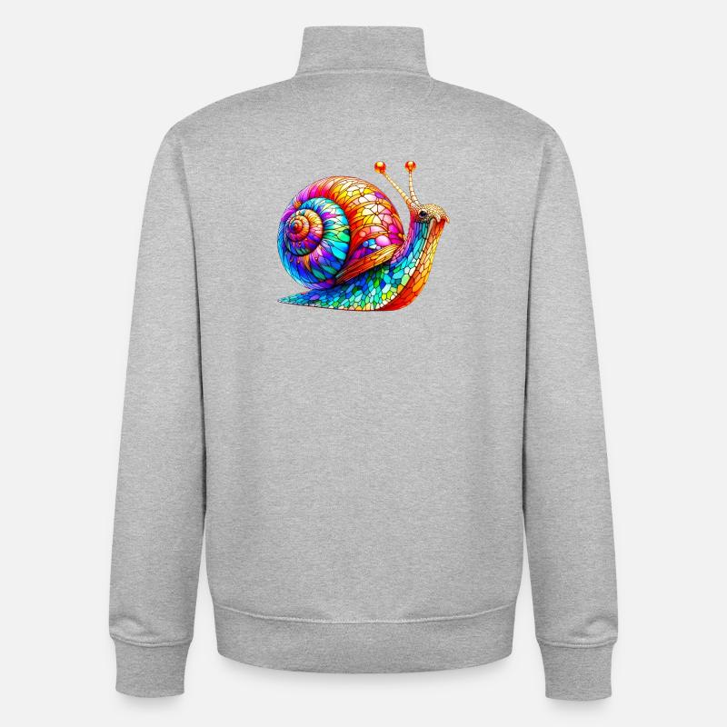 Snail - Unisex Organic Zip Sweatshirt by Stanley/Stella - heather grey