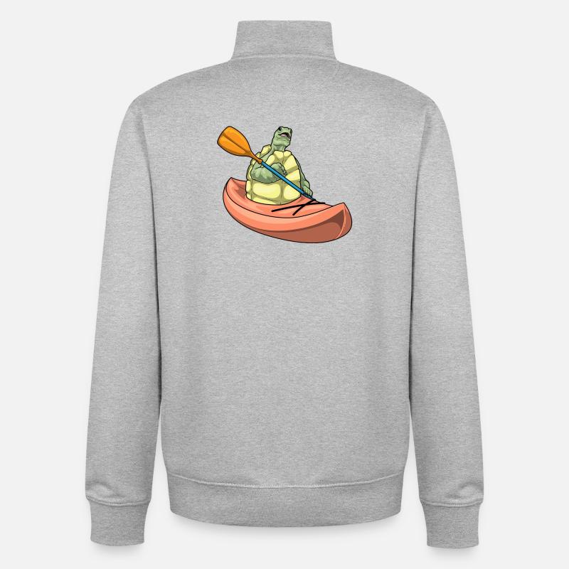 Kayak tortue - Sweat zippé unisexe en coton bio Stanley/Stella - gris chiné