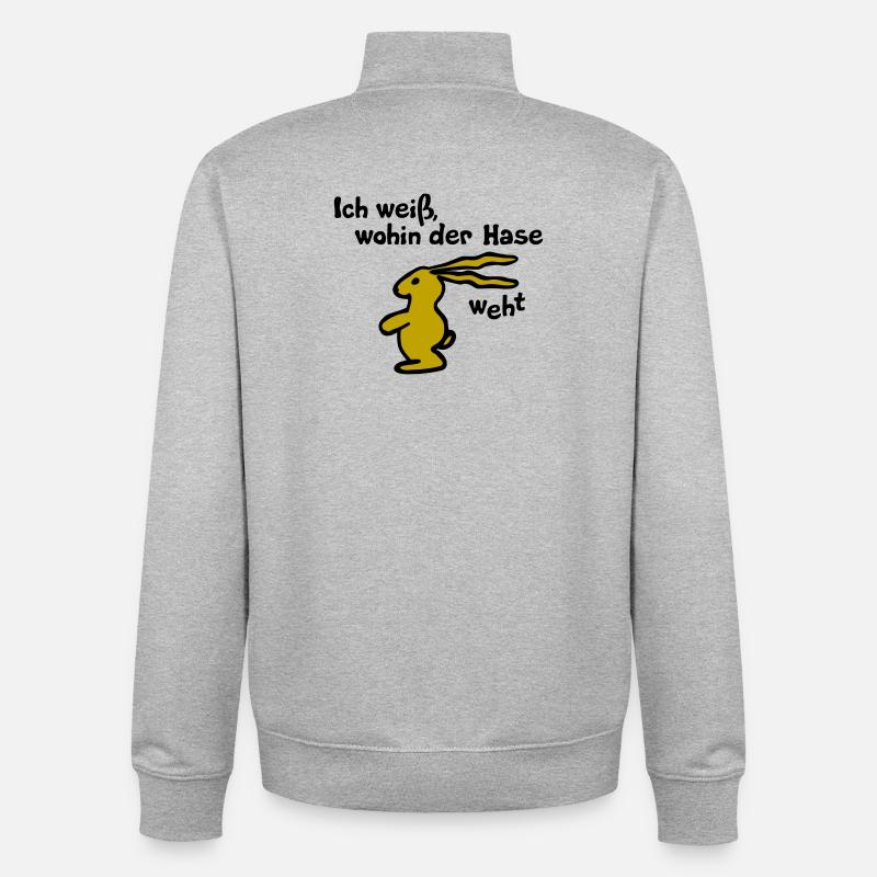 Partout où souffle le lièvre - Sweat zippé unisexe en coton bio Stanley/Stella - gris chiné