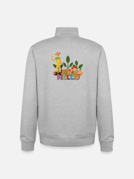 Hallo Gärtner – Gärtner und Blumen. - Unisex Organic Zip Sweatshirt von Stanley/Stella - Grau meliert