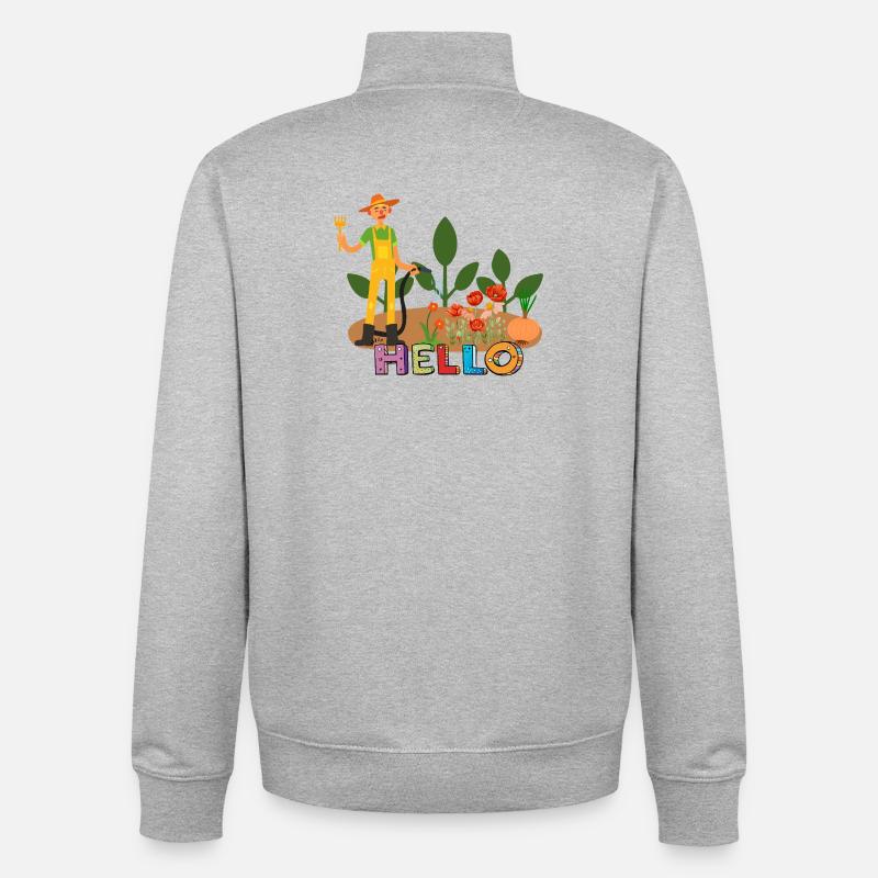 Hallo Gärtner – Gärtner und Blumen. - Unisex Organic Zip Sweatshirt von Stanley/Stella - Grau meliert