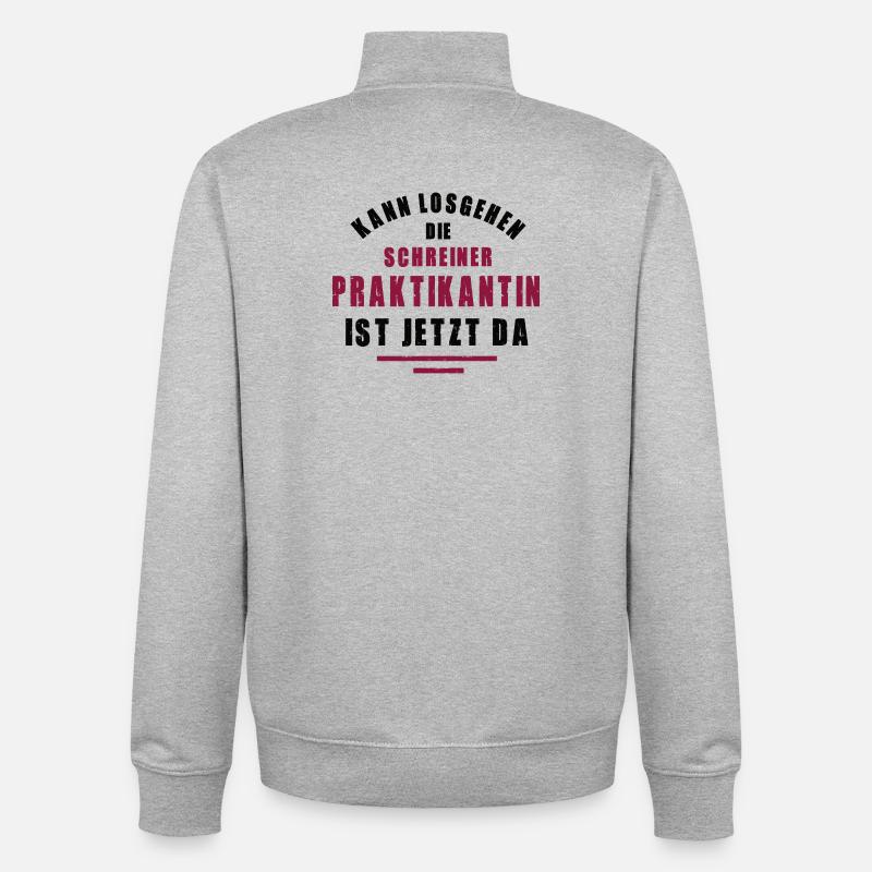 Intern Carpenter Internship Carpentry - Unisex Organic Zip Sweatshirt by Stanley/Stella - heather grey