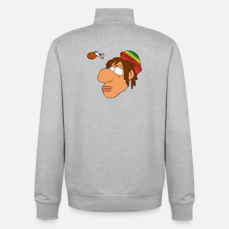 KNOLLE Dream about Chicken Dinner - Sweat zippé unisexe en coton bio Stanley/Stella - gris chiné