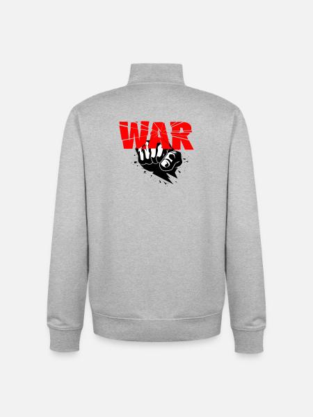 No war - Unisex Organic Zip Sweatshirt by Stanley/Stella - heather grey