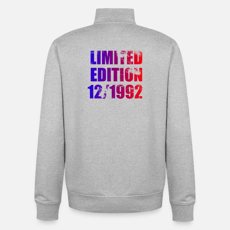 33e anniversaire Edition limitée 12/1992 - Sweat zippé unisexe en coton bio Stanley/Stella - gris chiné