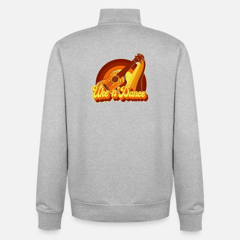 Hawaiian Ukulele Uke Retro 70s - Unisex Organic Zip Sweatshirt von Stanley/Stella - Grau meliert
