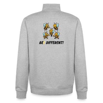 BEE DIFFERENT! - Unisex Organic Zip Sweatshirt von Stanley/Stella - Grau meliert - Hinten - AI Model Male 185 light (185cm)