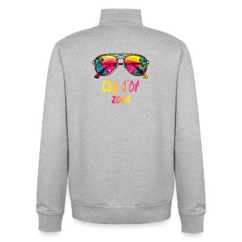 Caló d'or 2026 Tropische Sonnenbrille - Unisex Organic Zip Sweatshirt von Stanley/Stella - Grau meliert - Hinten - AI Model Male 185 light (185cm)