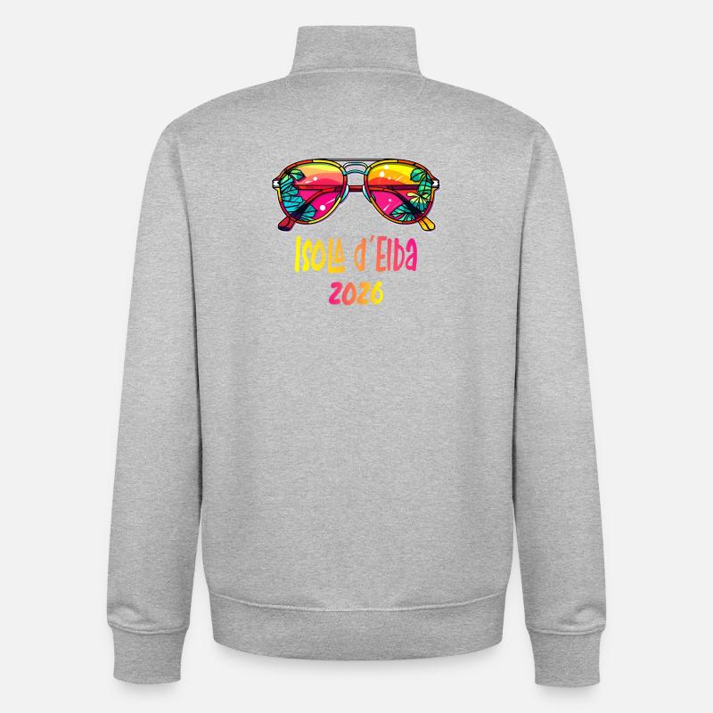 Isle d'Eba 2026 Tropical Sunglasses - Unisex Organic Zip Sweatshirt by Stanley/Stella - heather grey