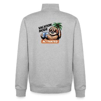 Aktivierte Sloth Beach Party - Unisex Organic Zip Sweatshirt von Stanley/Stella - Grau meliert - Hinten - AI Model Male 185 light (185cm)