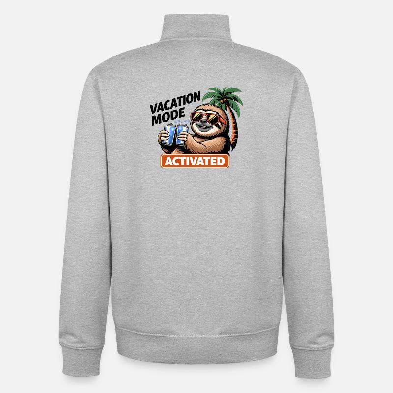 Activation du groupe Sloth Beach - Sweat zippé unisexe en coton bio Stanley/Stella - gris chiné
