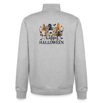 Joyeux Halloween Les Nains - Sweat zippé unisexe en coton bio Stanley/Stella - gris chiné - Dos - AI Model Male 185 light (185cm)