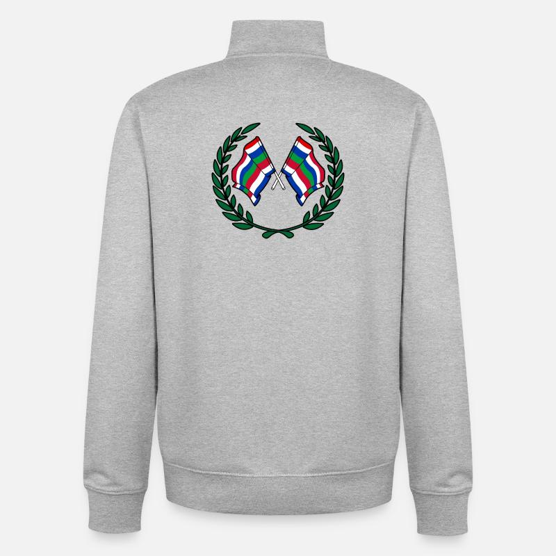 Schier Lorbeerflaggen – Inselstolz - Unisex Organic Zip Sweatshirt von Stanley/Stella - Grau meliert