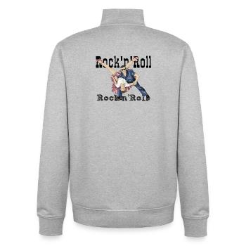 Rock and Roll - Sweat zippé unisexe en coton bio Stanley/Stella - gris chiné - Dos - AI Model Male 185 light (185cm)