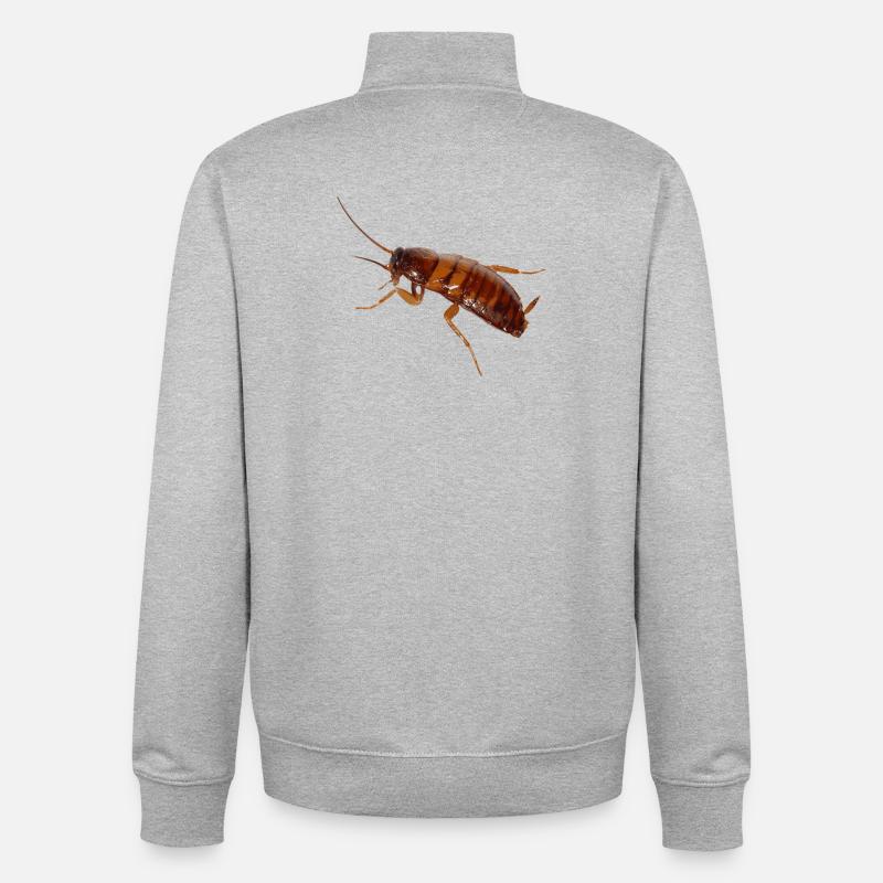 Cafard insecte cafard cafard - Sweat zippé unisexe en coton bio Stanley/Stella - gris chiné